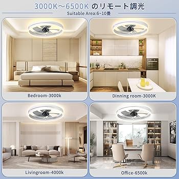 LED シーリングファンライト 照明  風速調節可能  リビングルーム 40cm Amazon.co.jp : シーリングファンライト LED天井ファンライト 6
